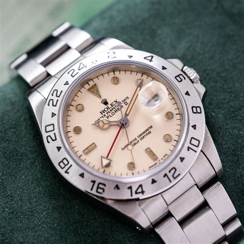 rolex 16550 cream rail dial|Rolex Explorer II 16550 Cream Dial .